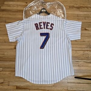 NWT New York Mets Jersey Majestic Jose Reyes #7 White Pinstripe  MLB XXL